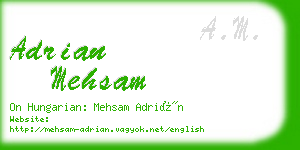 adrian mehsam business card